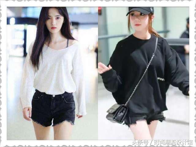157cm邓紫棋和159cm鞠婧祎同穿短裤,网友:差距不仅仅是2cm
