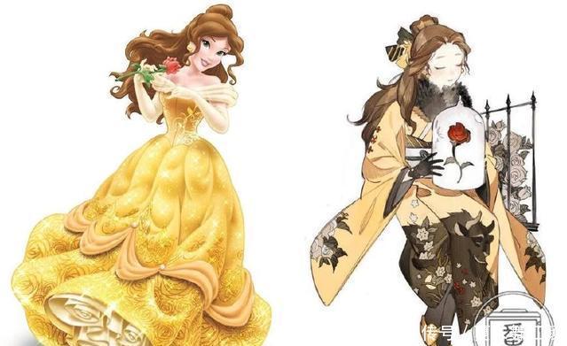 当迪士尼公主们穿上和服后，白雪公主变东方美人，艾莎仙气十足！