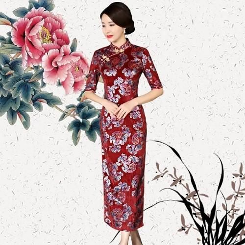 时尚复古长旗袍，让你重温东方古韵美！