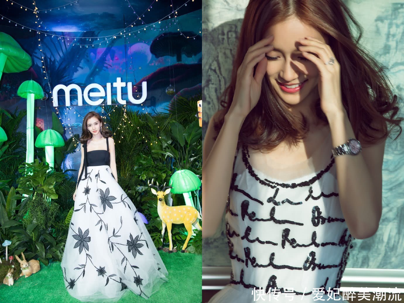 Angelababy穿裸色连衣裙优雅动人，显高贵又大气，身材比例超好！