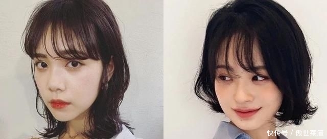  正夯@这5款韩国正夯的中短发发型，搭配不同卷度瘦脸效果超好