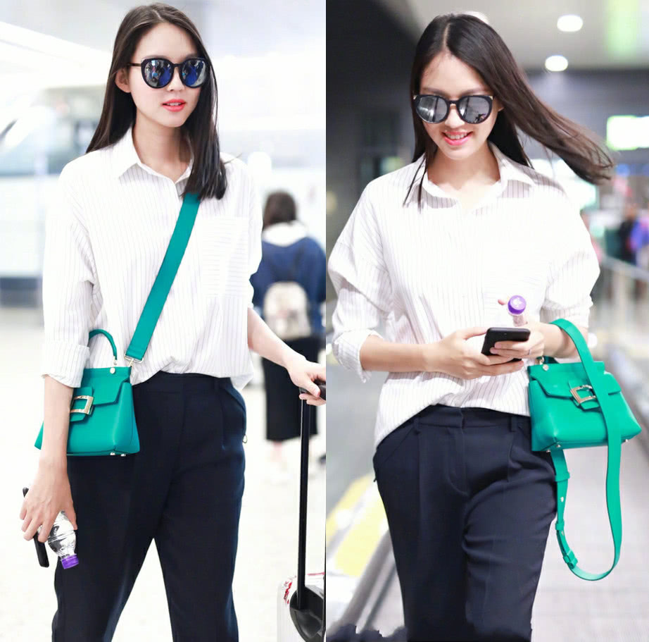 张梓琳还嫌腿不够长？还非要把短裤卷起一层又一层，网友：好嫉妒