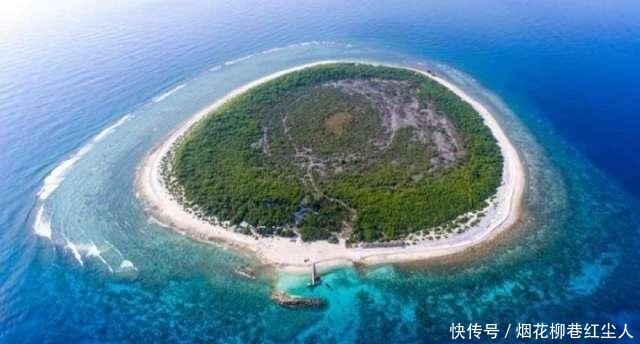 西沙群岛永乐环礁上的甘泉岛面积只有0.3平方公里，岛上却绿树如