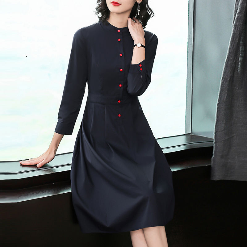 人美，不用刻意打扮，多穿这些秋款优雅雪纺连衣裙，上身大方舒适