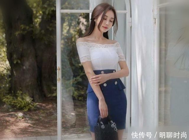 一字肩包臀裙:优雅大气的时尚风格,透露成熟女性妩媚动人的气质