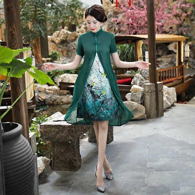 一衣“两穿”旗袍裙，仙气飘飘美如画!