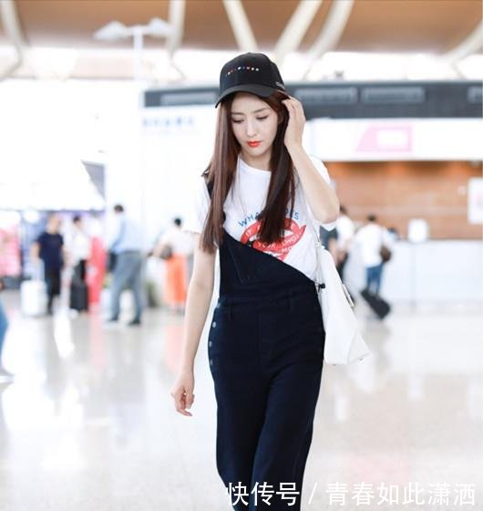 佟丽娅现身机场，全身上下足足挂了5个潮牌，网友陈思诚送的