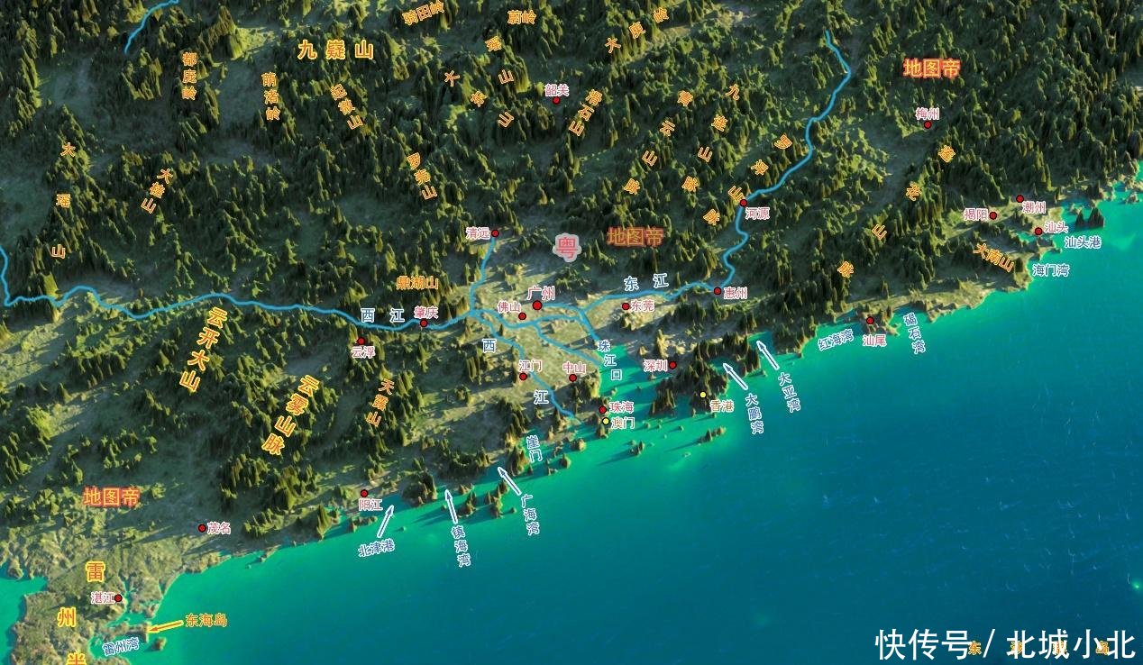  #地形图#22张地形图，快速了解广东省各地级市