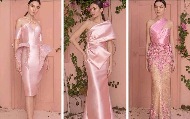  「设计师」Mark Bumgarner丝滑绸缎高定礼服,薰衣草紫、洋红线条,淑女魅力