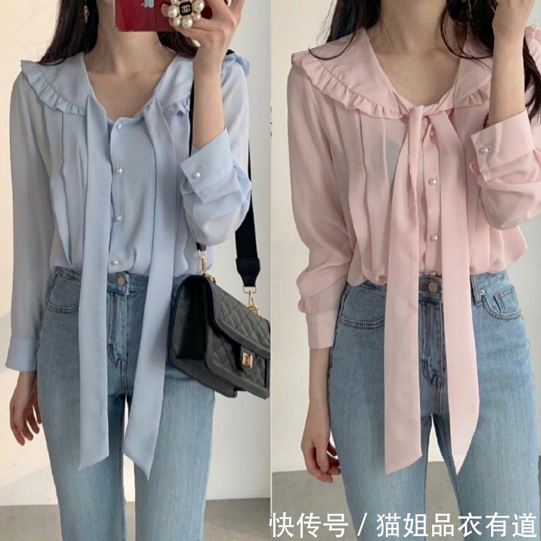  [高腰的牛仔]穿娃娃领才是王道，12套搭配给你又纯又欲的风格，轻松掌控全场