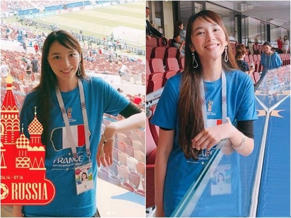 40岁吴佩慈穿镂空印花裙秀少女身材，生完仨娃的脸也抵不住岁月了