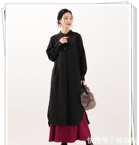  春季造型：小黑裙别乱买！黑色衬衫连衣裙才更实用，24个春季日系造型示范
