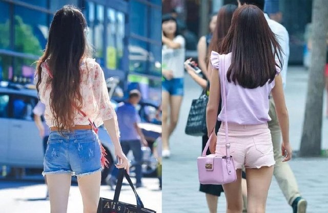 街拍短裤女神 小编看的流鼻血！！！