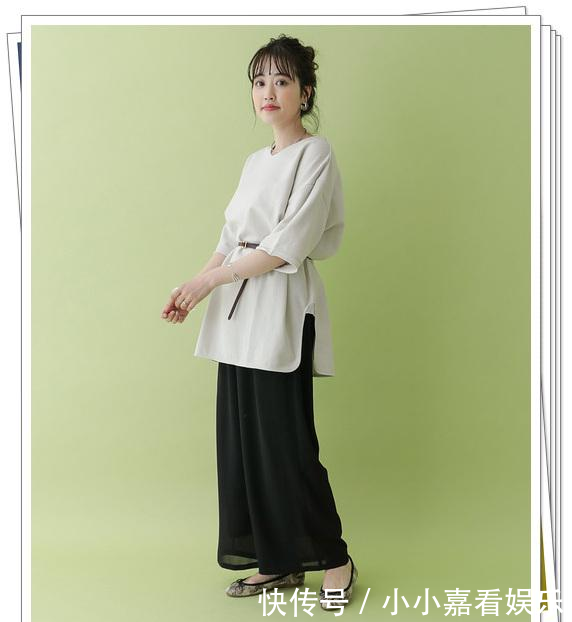 「图案」适合30岁女人的T恤穿搭,春末夏初的简单日系轻熟造型示范