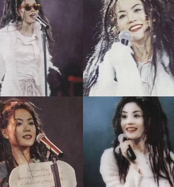 王菲20年前演唱会旧照公开，造型夸张大胆怪不得窦靖童这么个性