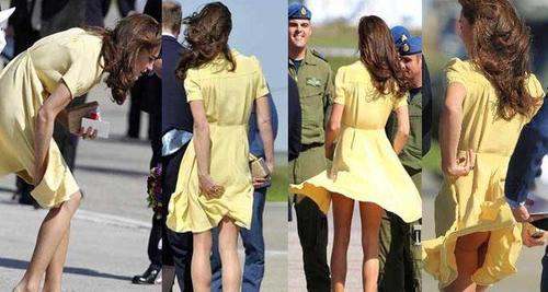 凯特王妃夏季裙装出行，大风袭来春光无限，再优雅也无济于事
