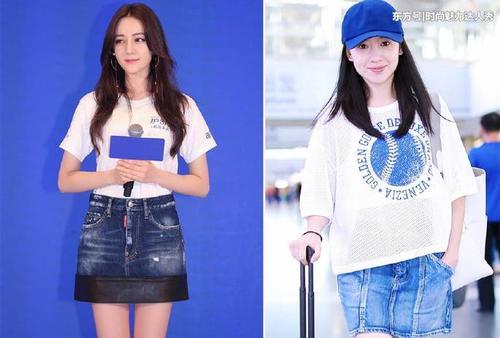 当迪丽热巴和董洁同穿牛仔裙,一个像芭比娃娃,一个极具淑女风范