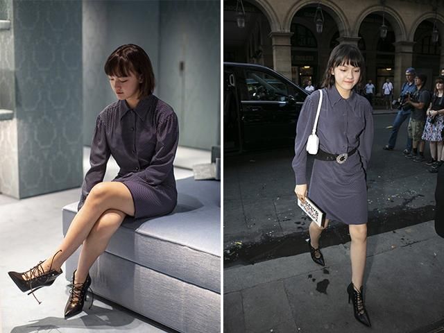 别人穿少女系减龄，文淇却用连衣裙扮成熟，完全让人猜不出年龄