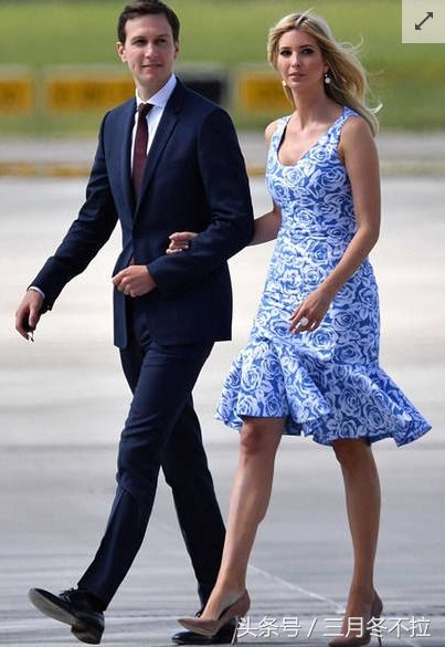 碎花裙伊万卡携库什纳亮相德国，身材太傲人，网友:又撒狗粮了