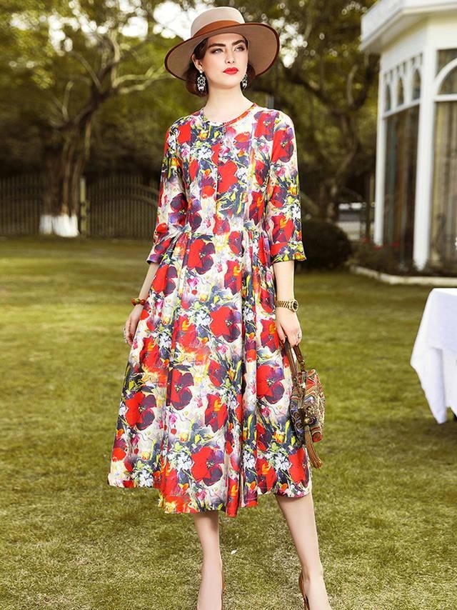  自由■波希米亚裙子好浪漫，30岁女性穿着很适合，充满着热情与自由