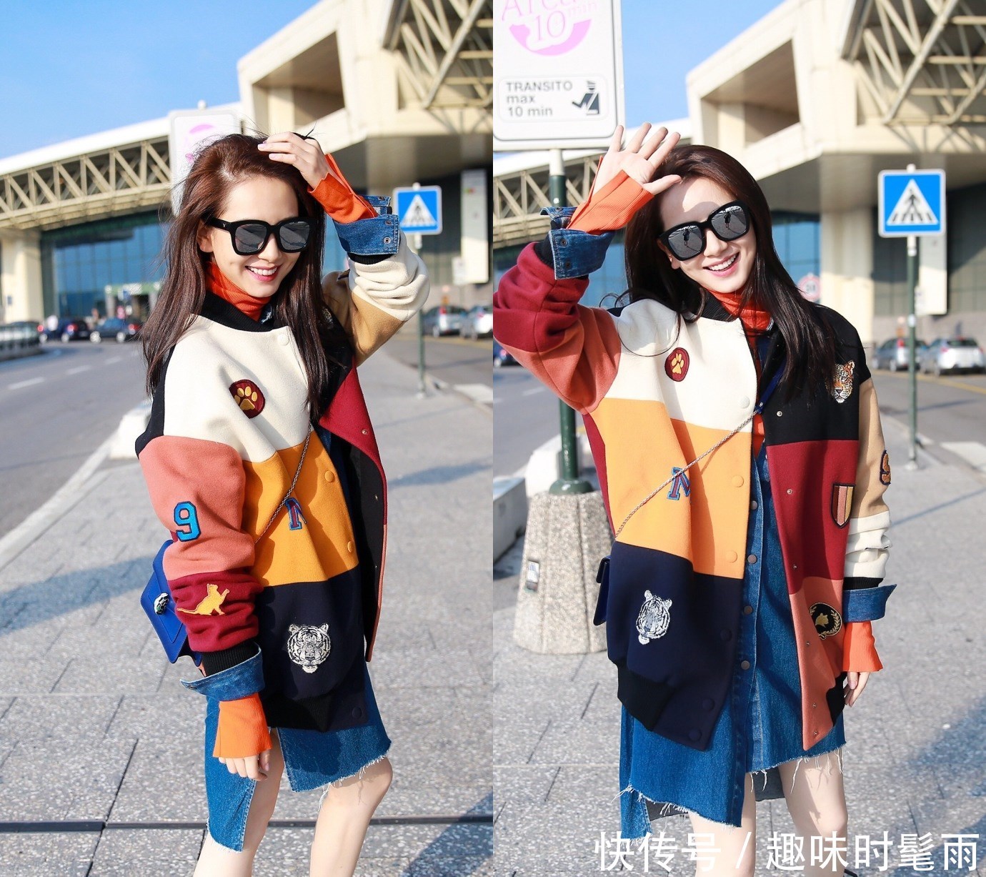 戚薇穿长筒袜现机场，勒出赘肉好尴尬，网友：穿着不难受吗？