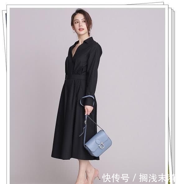 「春季造型」小黑裙别乱买!黑色衬衫连衣裙才更实用,24个春季日系造型示范