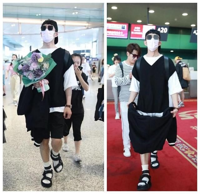 黄景瑜井柏然凉鞋+袜子是土还是时尚，不过宋茜的渔网袜才是亮点