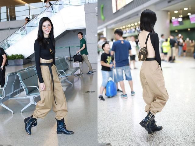 奚梦瑶这上衣感觉就像两块布拼着而已，网友：好怕发生尴尬的事！