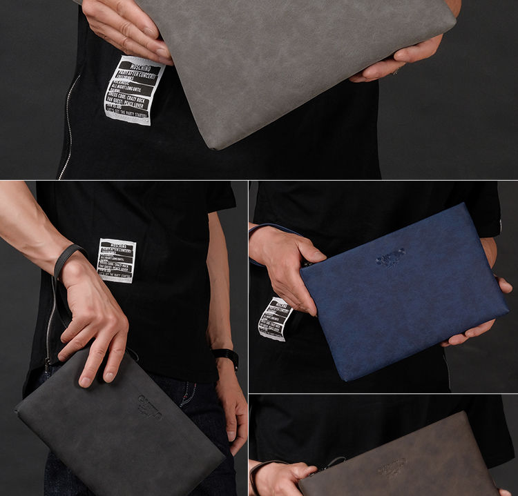 型男范手拿信封包:手感柔软舒适，防水耐磨耐用