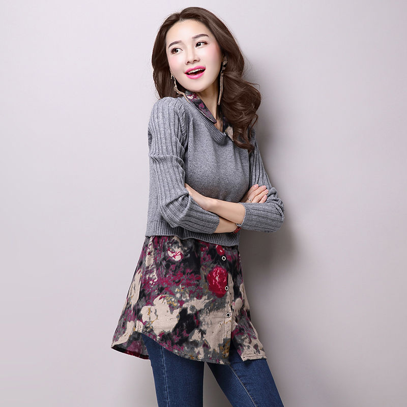 毛衣要哭了,现在流行“假两件”衫,保暖又有搭配感,洋气女人味