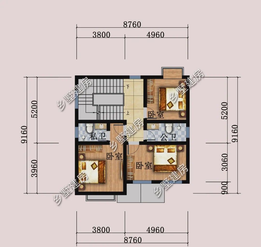  [占地尺寸]3款面宽9米的三层别墅, 30多万建出100万的气势, 让人心动