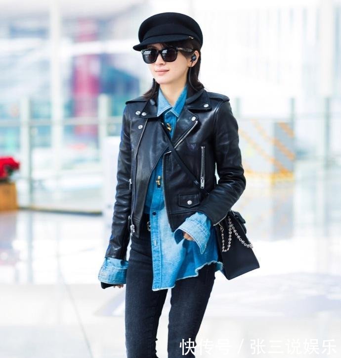 王子文真会穿, 牛仔裤配皮靴穿出摩登风, 网友: 比杨幂还会搭配
