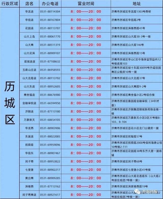  「济南」济南统一银座营业时间调整，具体门店看这里