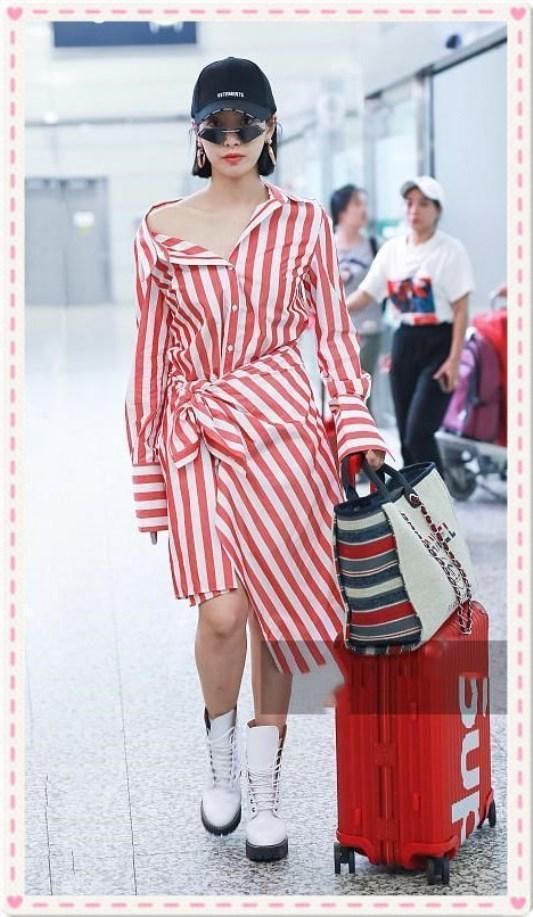 江疏影穿红色格子衫竟输给宋茜?网友:露肩真的比露腿还重要?