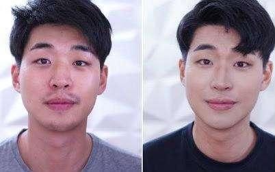 男人化妆前后对比,内心脆弱的就不要看了,女生约会请也带上卸妆水