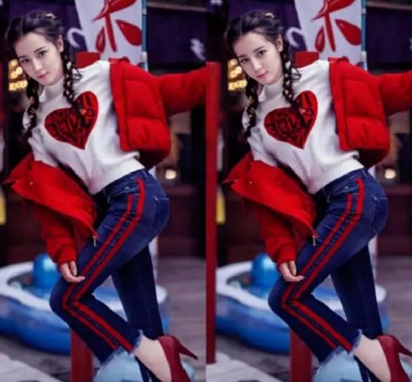 迪丽热巴也太会穿了吧，领子低成这样了，网友:再走两步就掉了