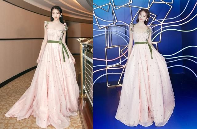 关晓彤抹胸裙下方穿瑜伽裤，跟没穿差不多，网友：还不如不穿！