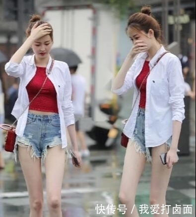 搭配让你■穿搭破烂短热裤，秀出修长的美腿很迷人！，高颜值小姐姐