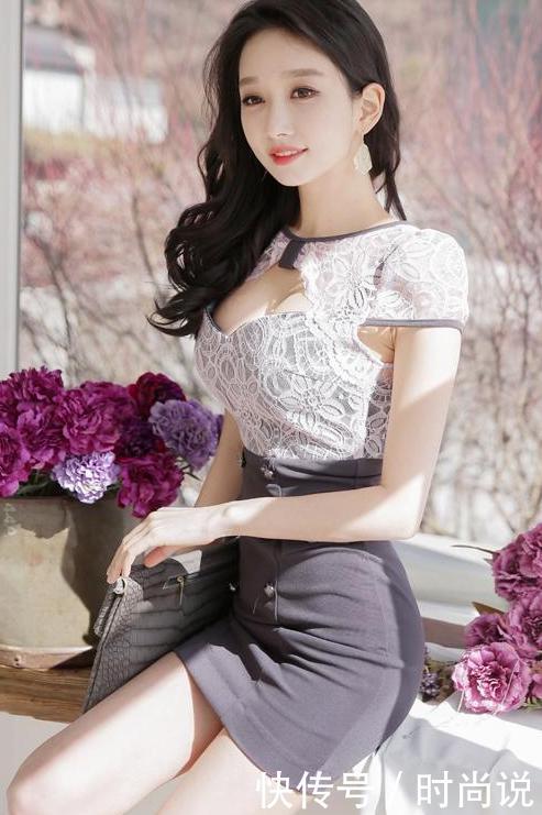 美女身穿蕾丝连衣裙！完美的展现了优雅与性感！