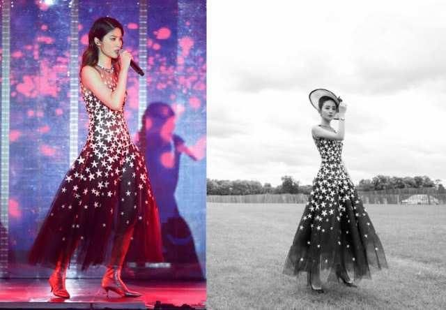 昔日女神接连撞衫赵丽颖范冰冰,差距一目了然,网友:女神真老了