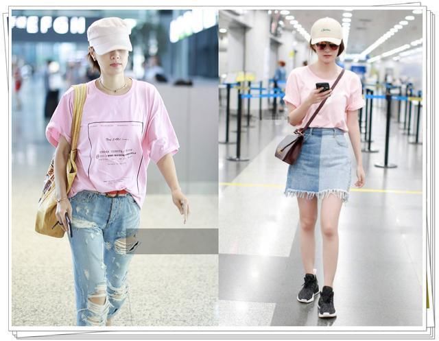 马伊琍够狠！42岁穿粉色T恤衫不输21岁张雪迎，网友：嫩炸了！