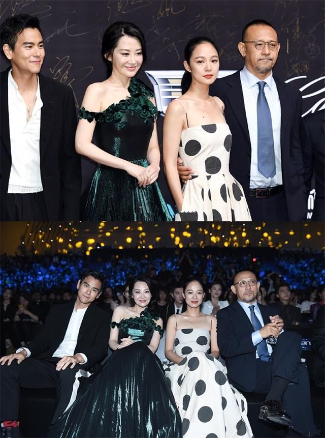 50岁金星与39岁周韵同穿波点裙，一个风韵十足，一个一言难尽