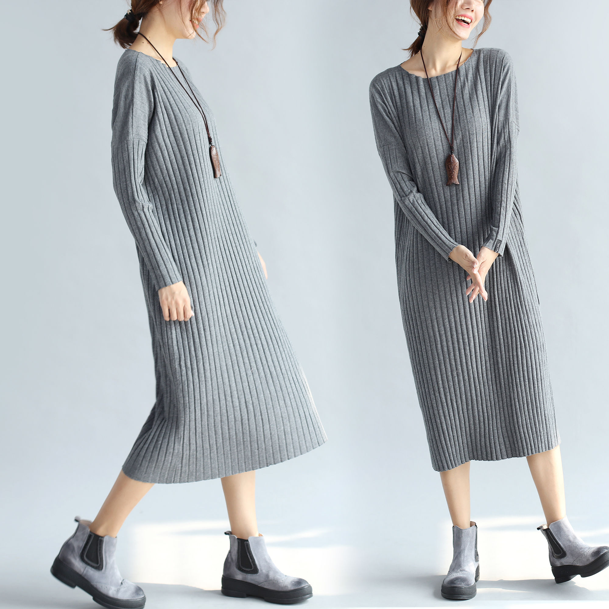 真没想到，秋装“欧货裙”竟如此洋气!53岁妈妈穿，侧影都美翻