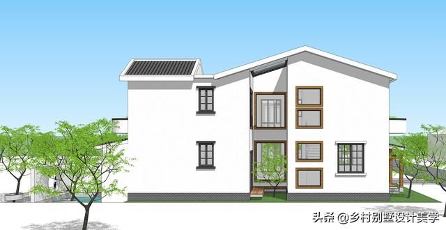 稻田旁的欧式双拼别墅，成为了美丽乡村的又一道靓丽风景线