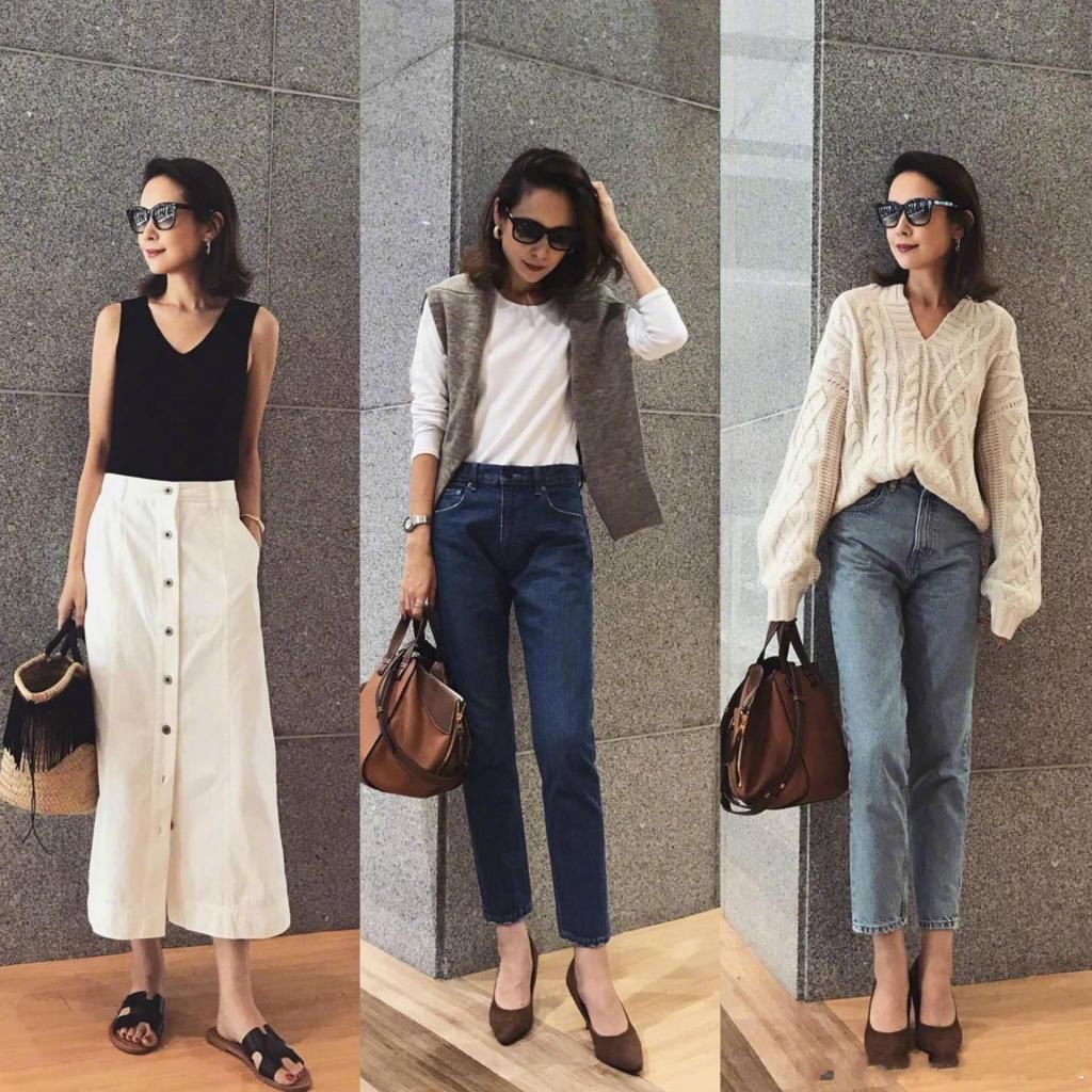  『女人』40岁女人的高级“简约风”穿搭，白T+高腰裤，穿出温柔知性美