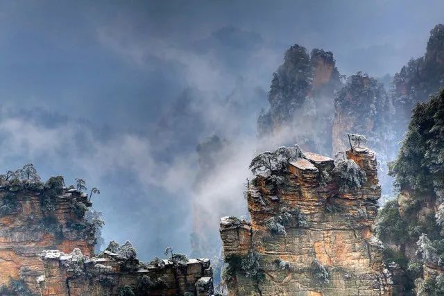 雪后的张家界,银装素裹,如临仙境!
