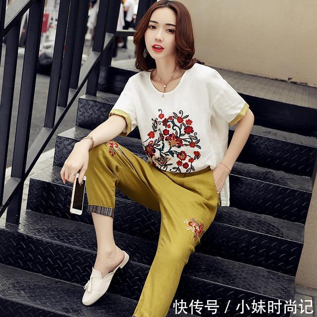  简约的圆领：气质裤子套装，你想要的精致和休闲范儿，都能满足你