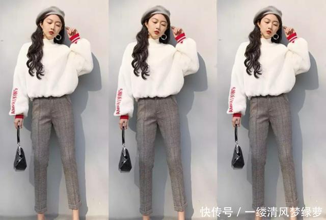  [格子]今年早春流行这样穿，卫衣+格子休闲裤很时髦，舒适显瘦又不挑人