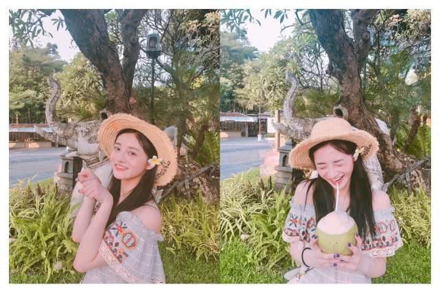 女星海边度假都这么疯狂，不惧素颜，这样的装扮拍照照样100分