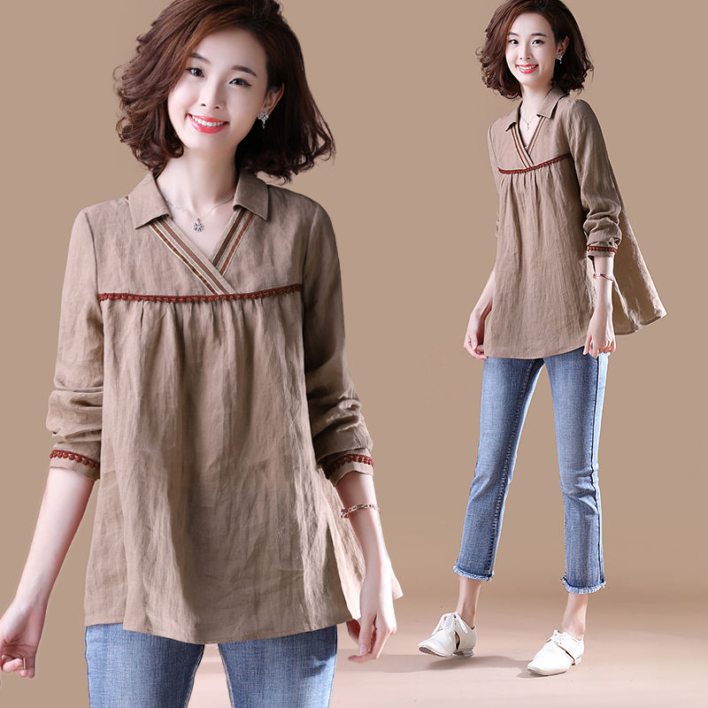尤其70后女人不要错过!初秋新款洋气棉麻小衫，款款美得销魂